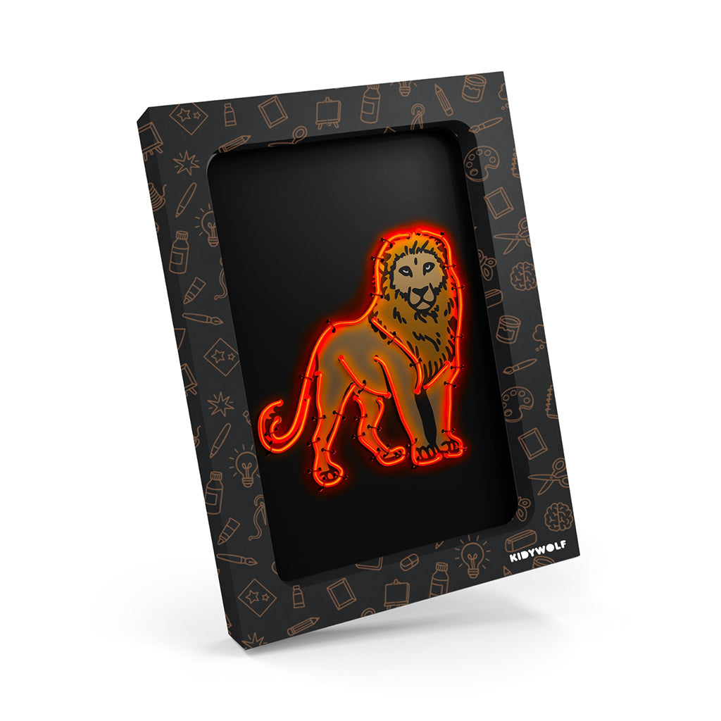 Kidyneon, DIY selvlysende bilder med oransje neontråd - Animal