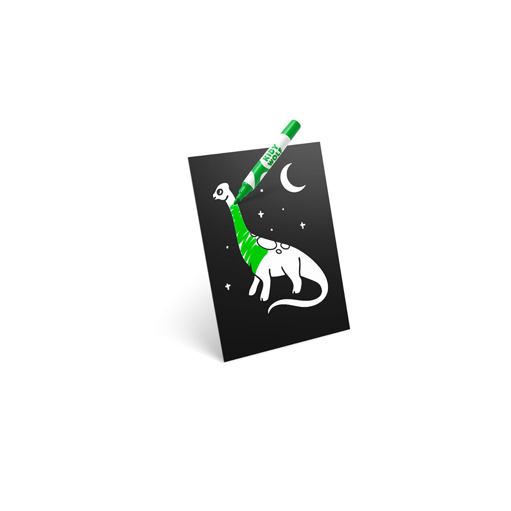 Kidyneon, DIY selvlysende bilder med grønn neontråd - Dinosaur