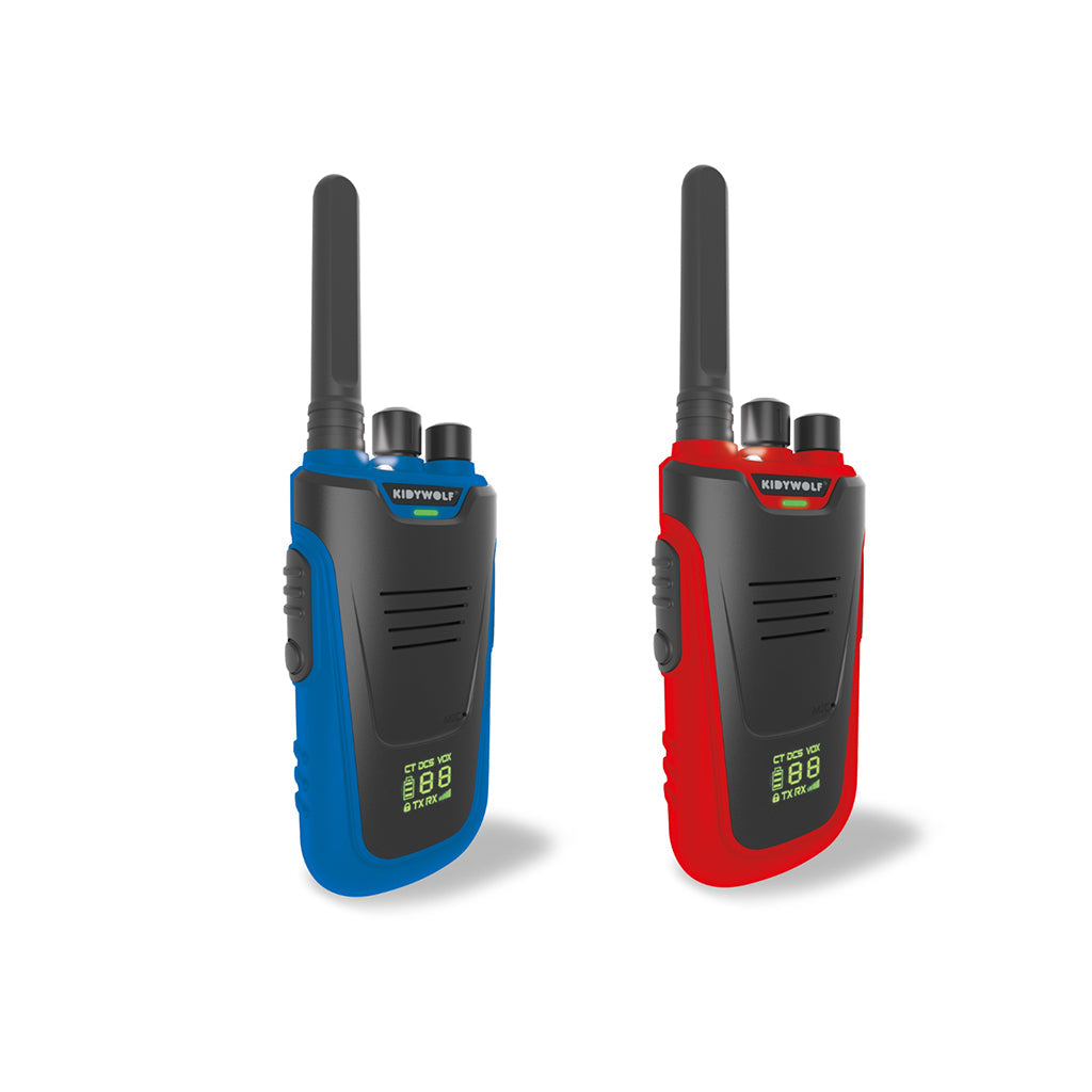 Kidywolf walkie talkie for barn, Kidytalk - Blå/Rød
