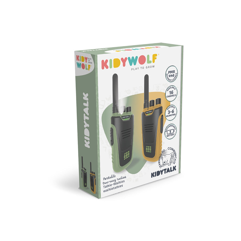 Kidywolf walkie talkie for barn, Kidytalk – Grønn/oransje