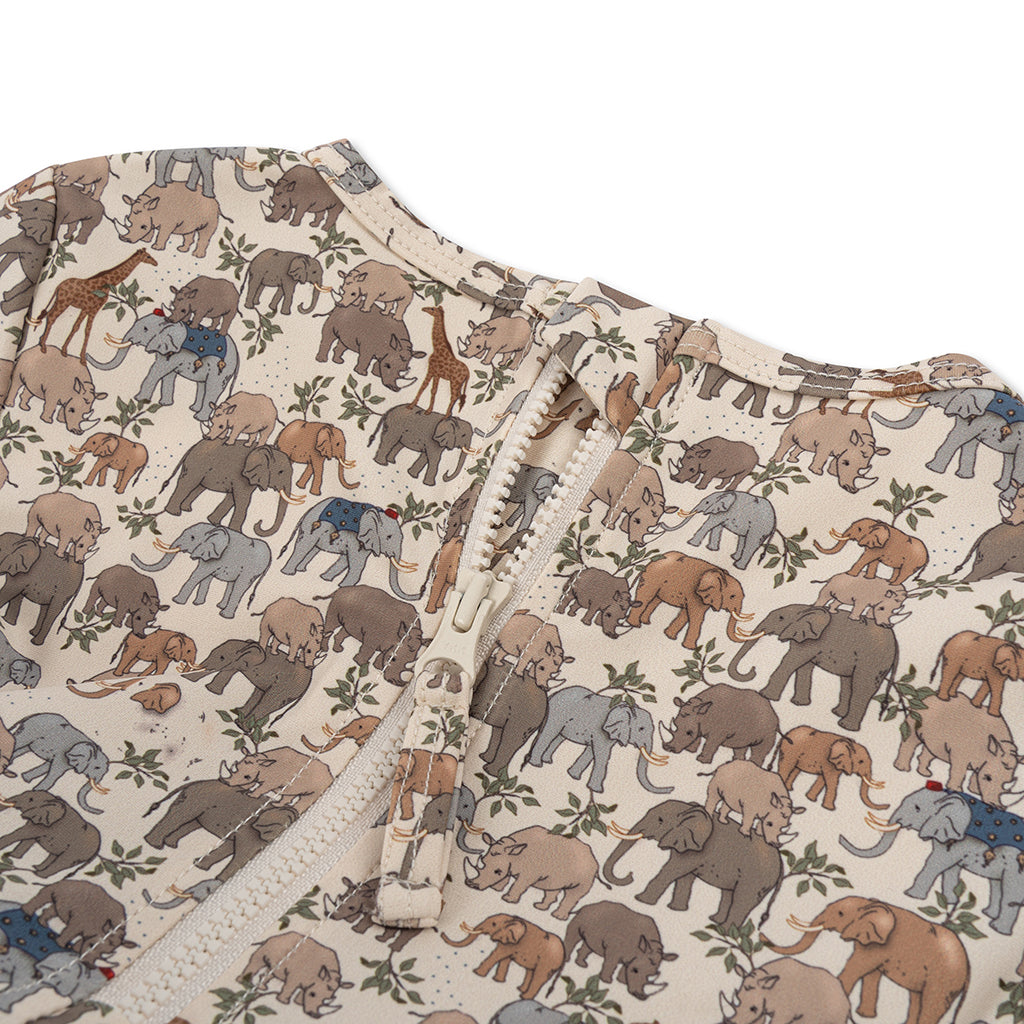 Konges Sløjd badedrakt, heldrakt m avtakbare flyteblokker, Safari - str. 9 mdr. - 4 år