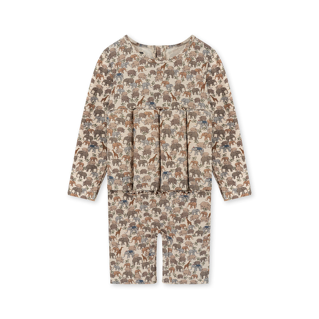 Konges Sløjd badedrakt, heldrakt m avtakbare flyteblokker, Safari - str. 9 mdr. - 4 år