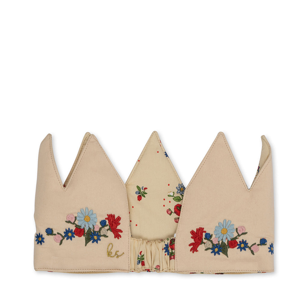 Konges Sløjd Birthday crown, stoffkrone med filtall, Flower - 1-10 år