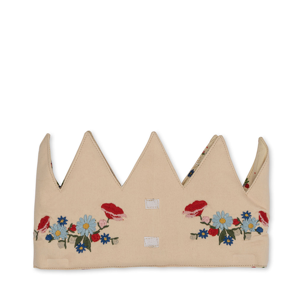 Konges Sløjd Birthday crown, stoffkrone med filtall, Flower - 1-10 år