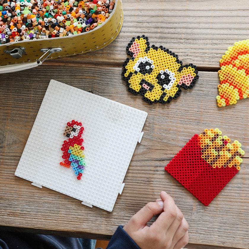 Krea perler med perleplader, Simba og pomfritter