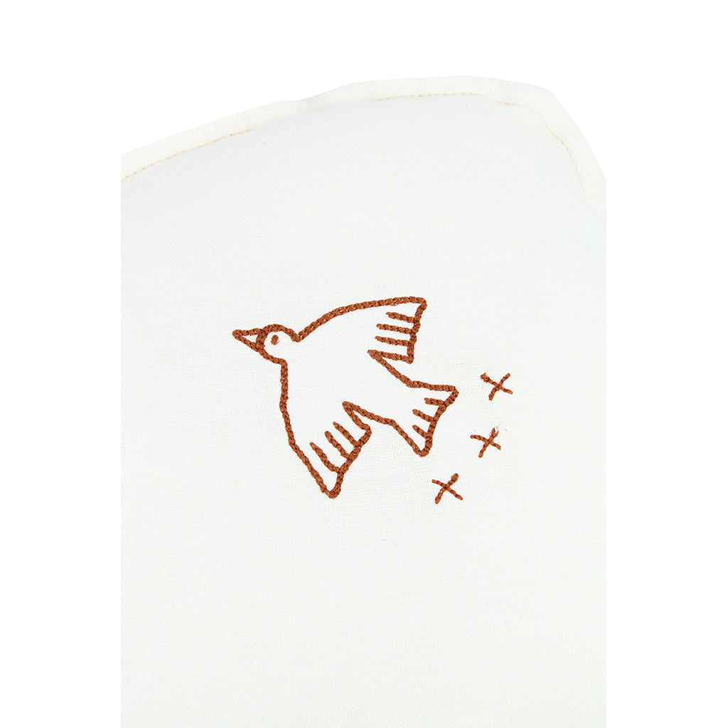 Nobodinoz skypude, vasket fransk hør, fuglebroderi – Off white