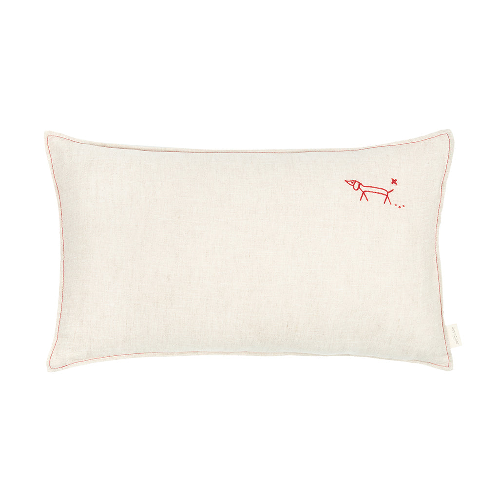 Nobodinoz pude vasket fransk hør 50 x 30 cm beige