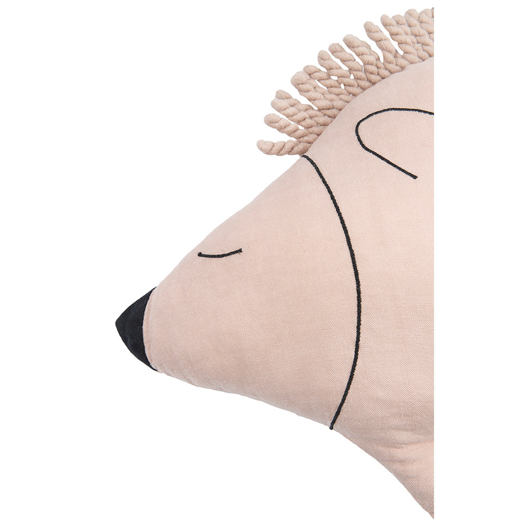 Nobodinoz Enzo pinnsvin pute, vasket lin, Mauve pink