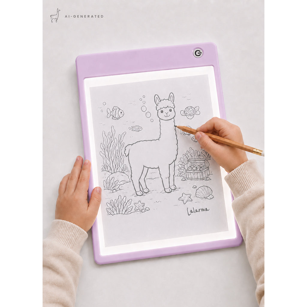 Lalarma Sketch lightpad, tegn og fargelegg – lilla
