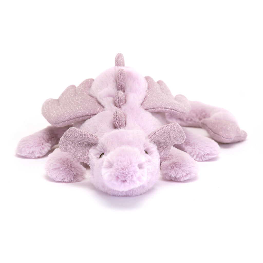 Jellycat-bamse, Lavender dragon, drage - 26 cm