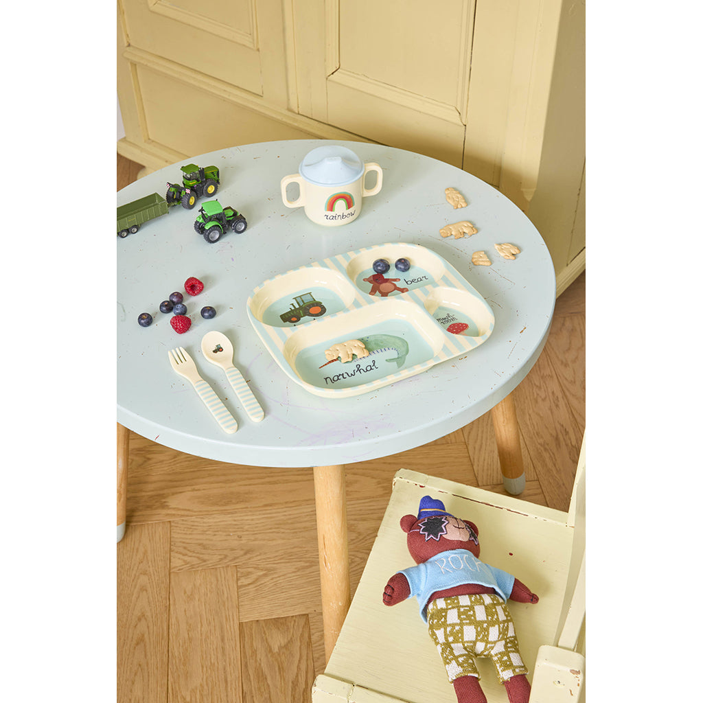 Rice Baby spisesett i gaveeske, Blue ABC