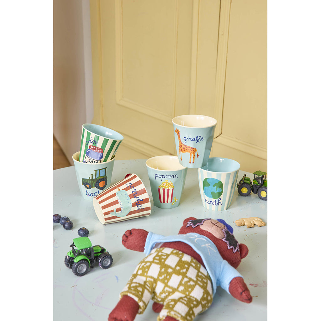 Rice babyskje og babygaffel i melamin, Blue ABC