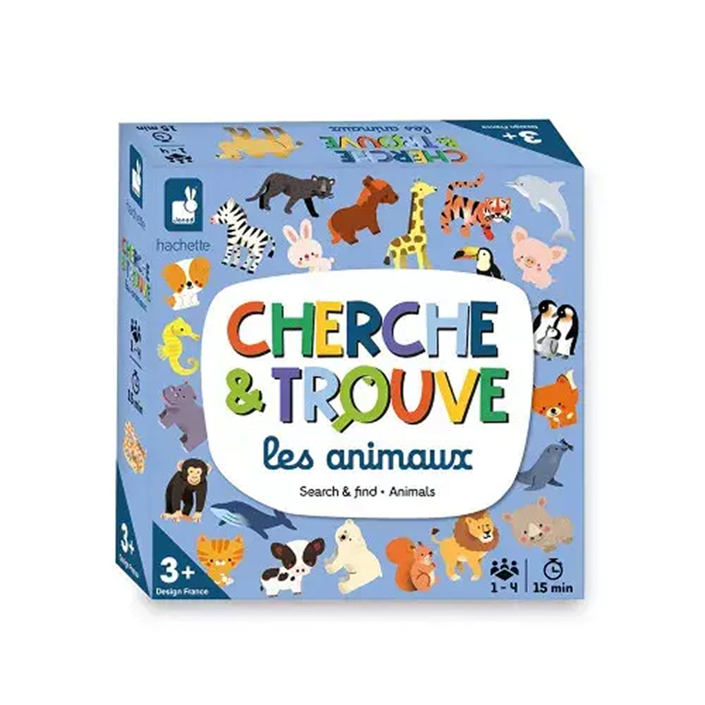 Janod Seek & Find, Animals - Observationsspil kasse med dyremotiver