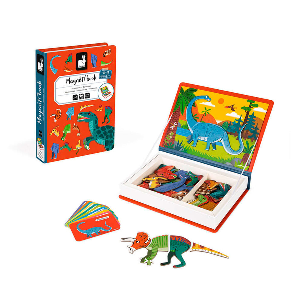 Janod magnetbok, 40 stk. Dinosaur