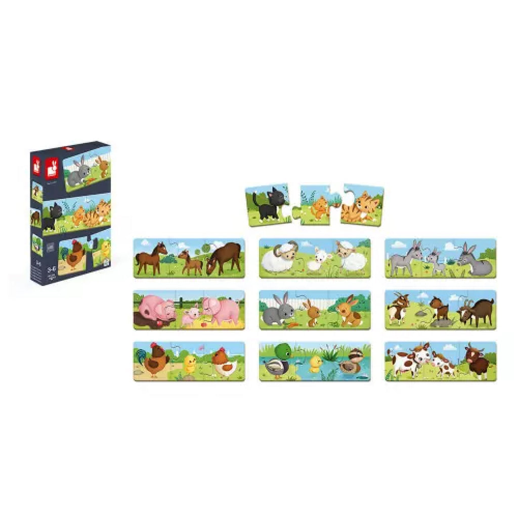 Janod Puslespill, Trionimo, 10 puslespill med hver 3 brikker