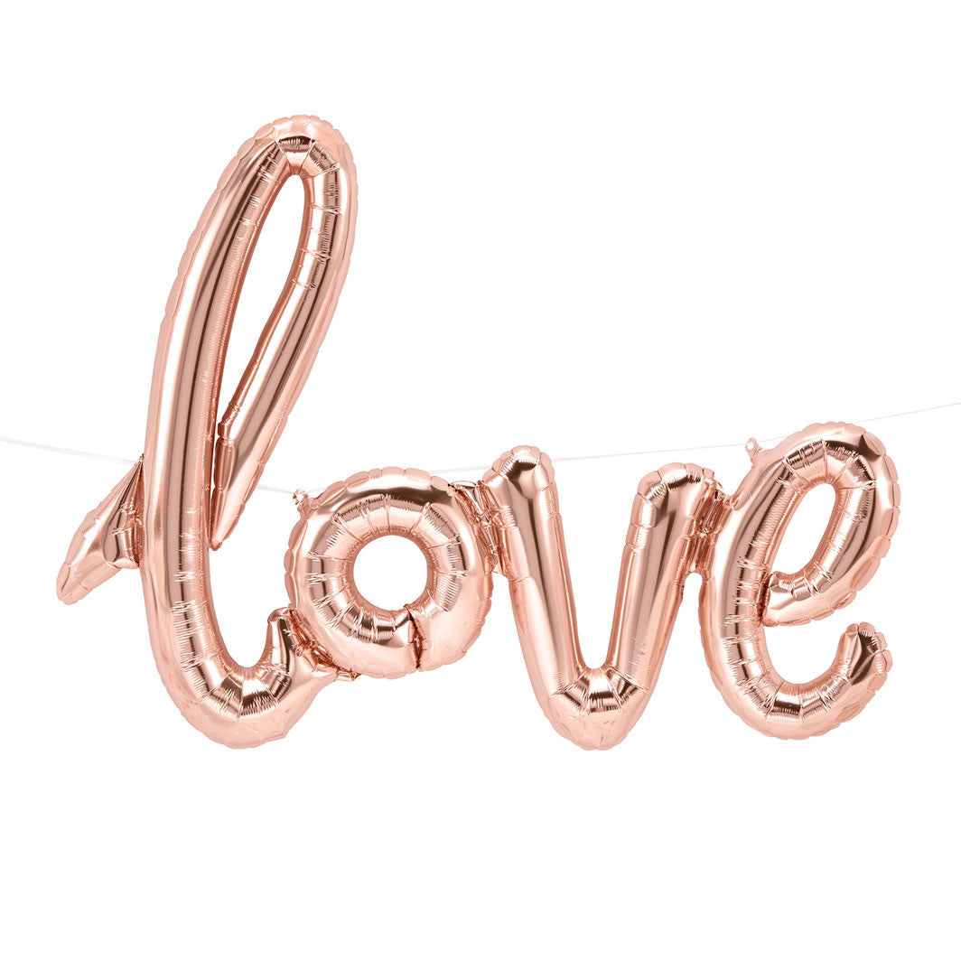 Northstar Balloons folieballon i rosaguld, formet som ordet Love