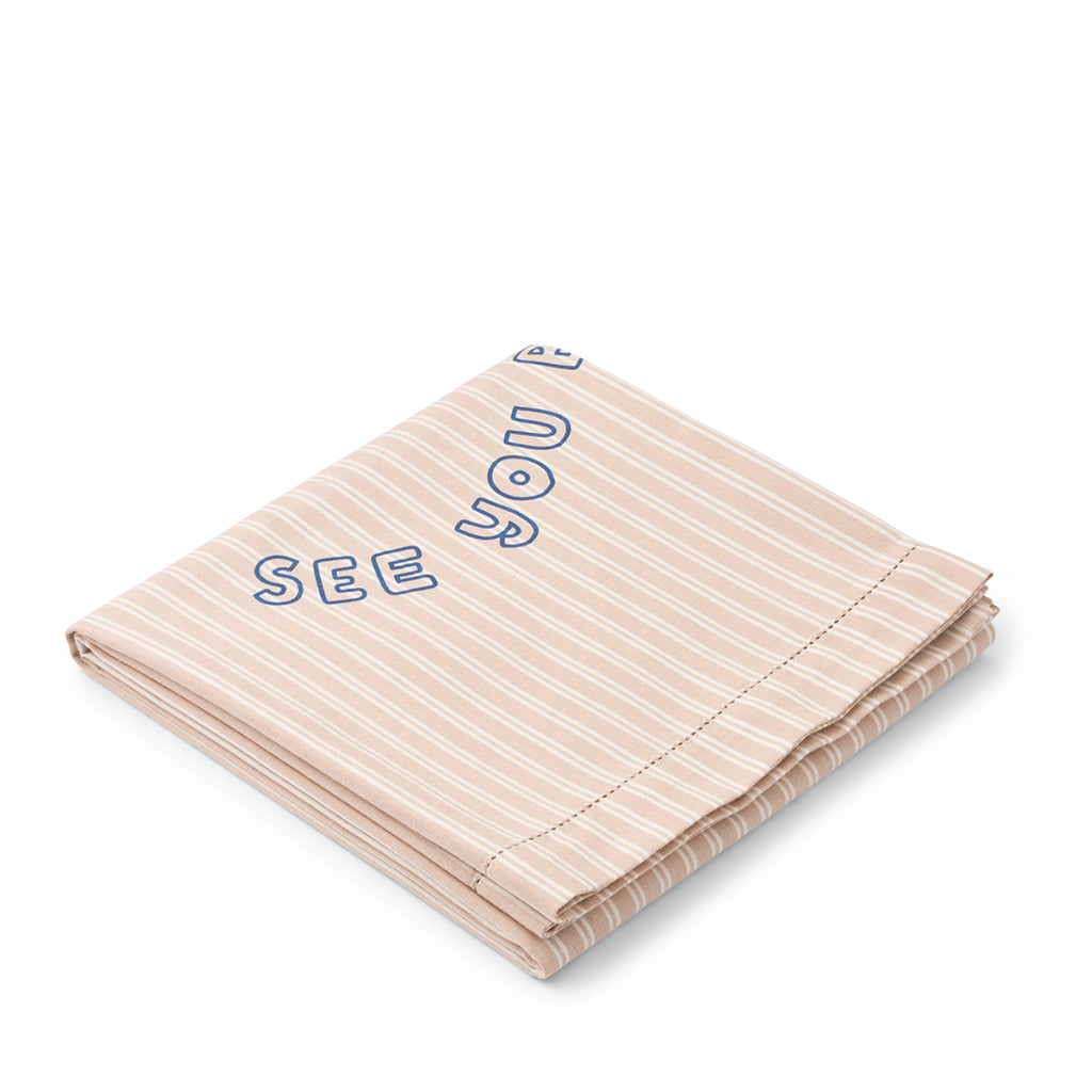 Liewood Paige strandhåndkle, Stripe Sorbet rose / Creme de la creme