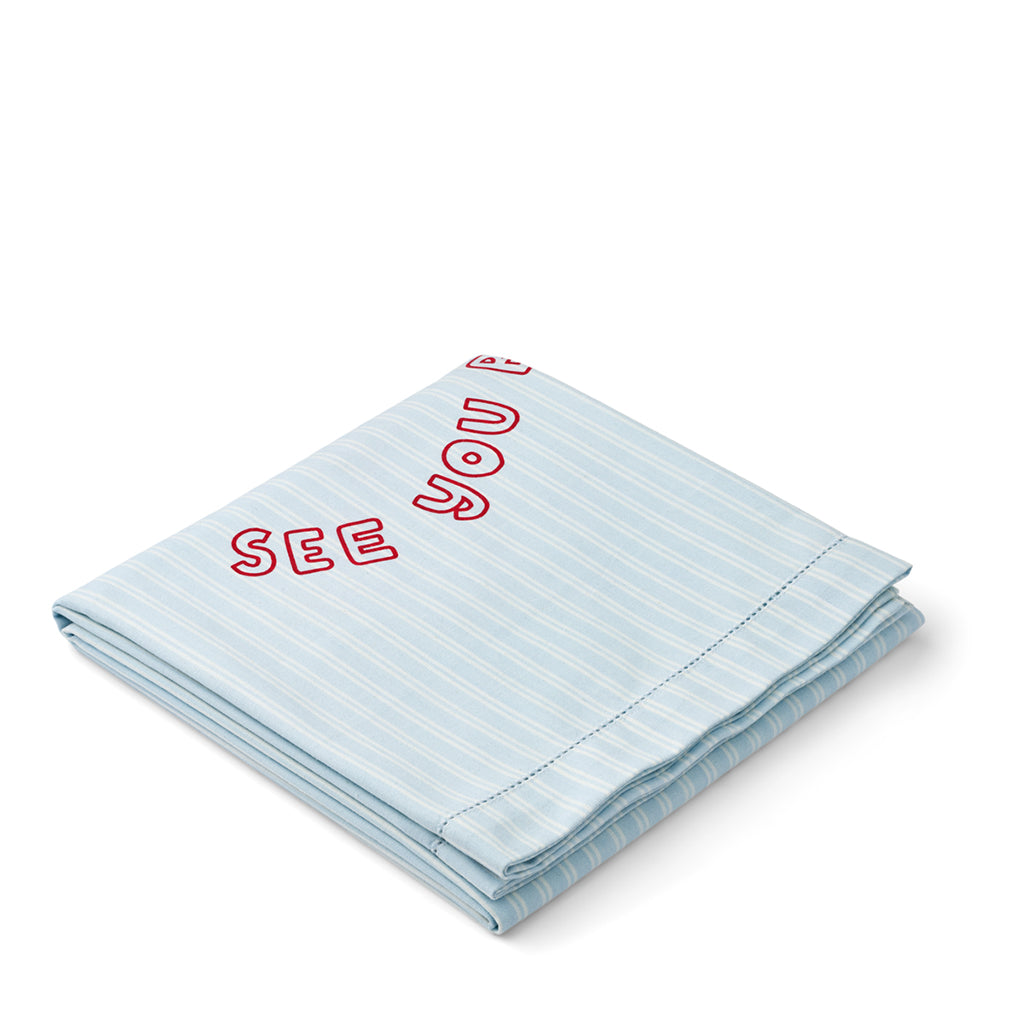 Liewood Paige strandhåndkle, Stripe Pure sky / Creme de la creme