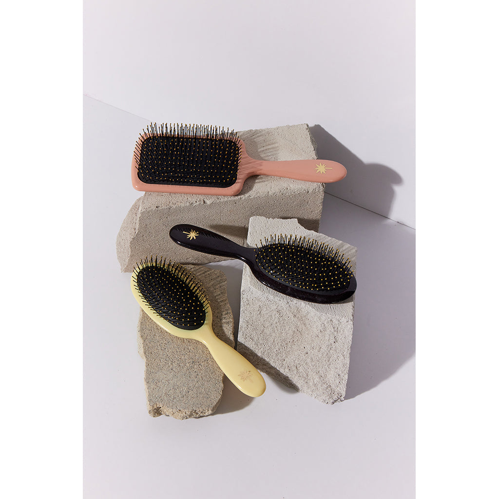 Fan Palm hårbørste, medium, Beach Rose Wet Brush - Rosa med glitter