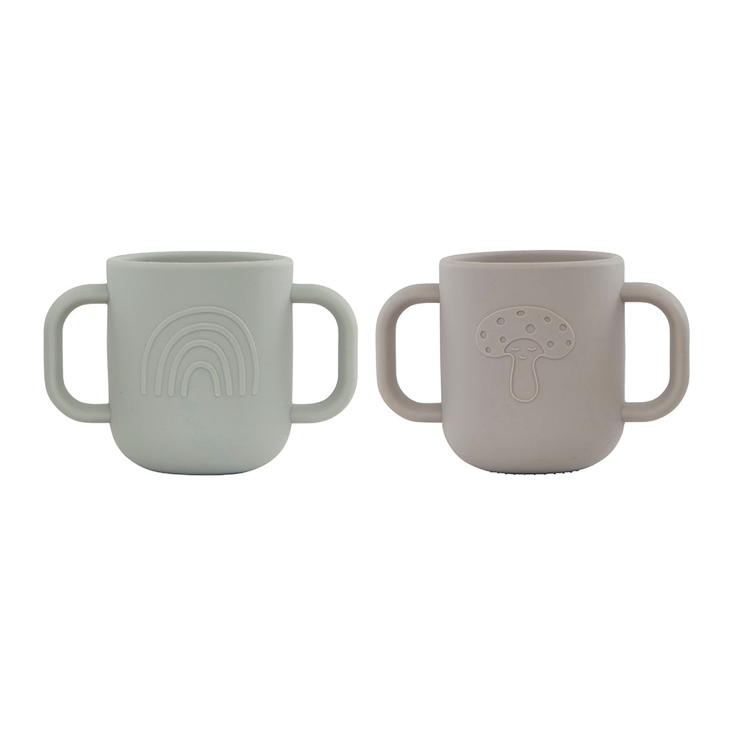 OYOY Kappu kopp, barneservise, 2-pakning med kopper - Clay/pale mint