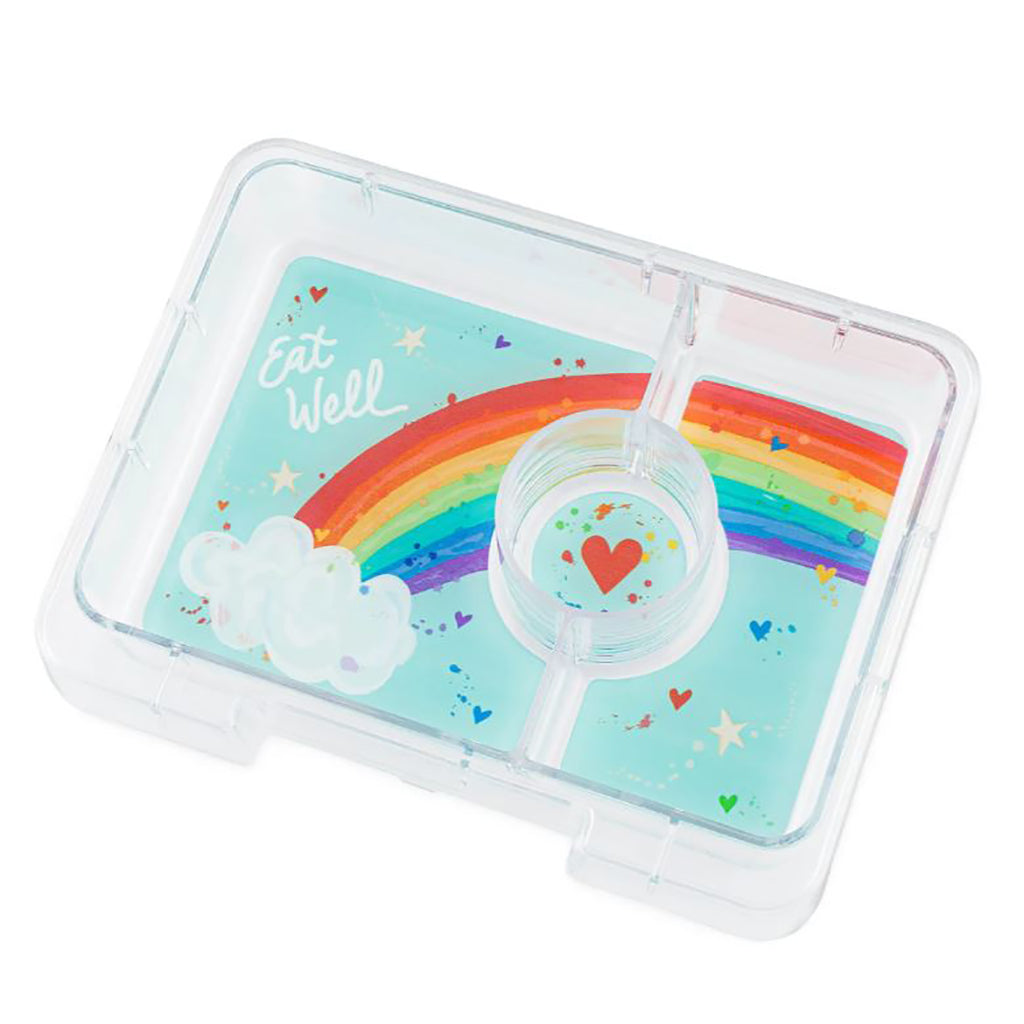 Yumbox matboks med 3 rom, Snack - Miami Aqua / Rainbow
