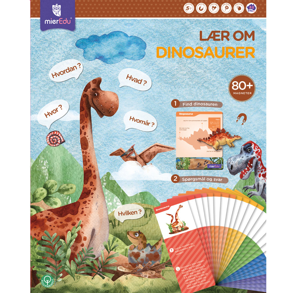 mierEdu magnetisk legesæt, lær om dinosaurer på dansk
