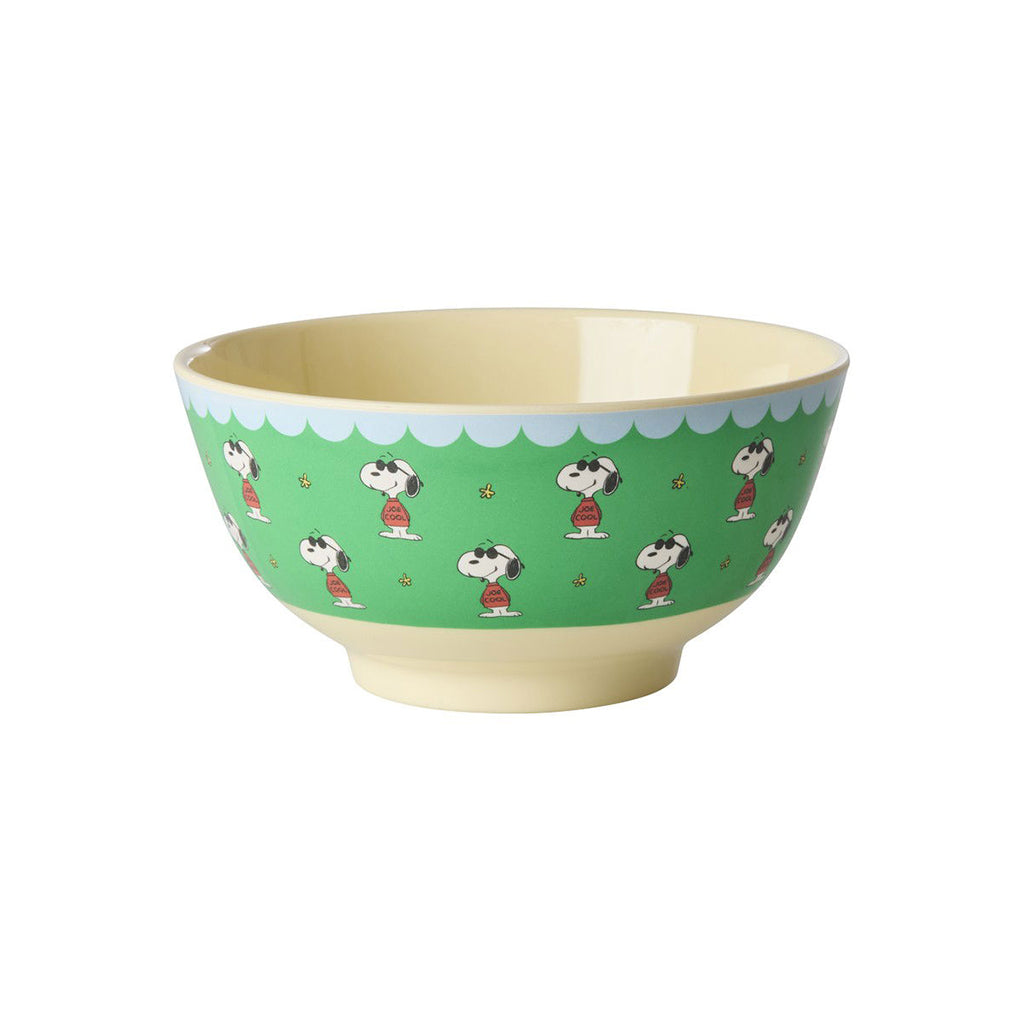 Rice Melamin skål, medium, Snoopy – Grønn