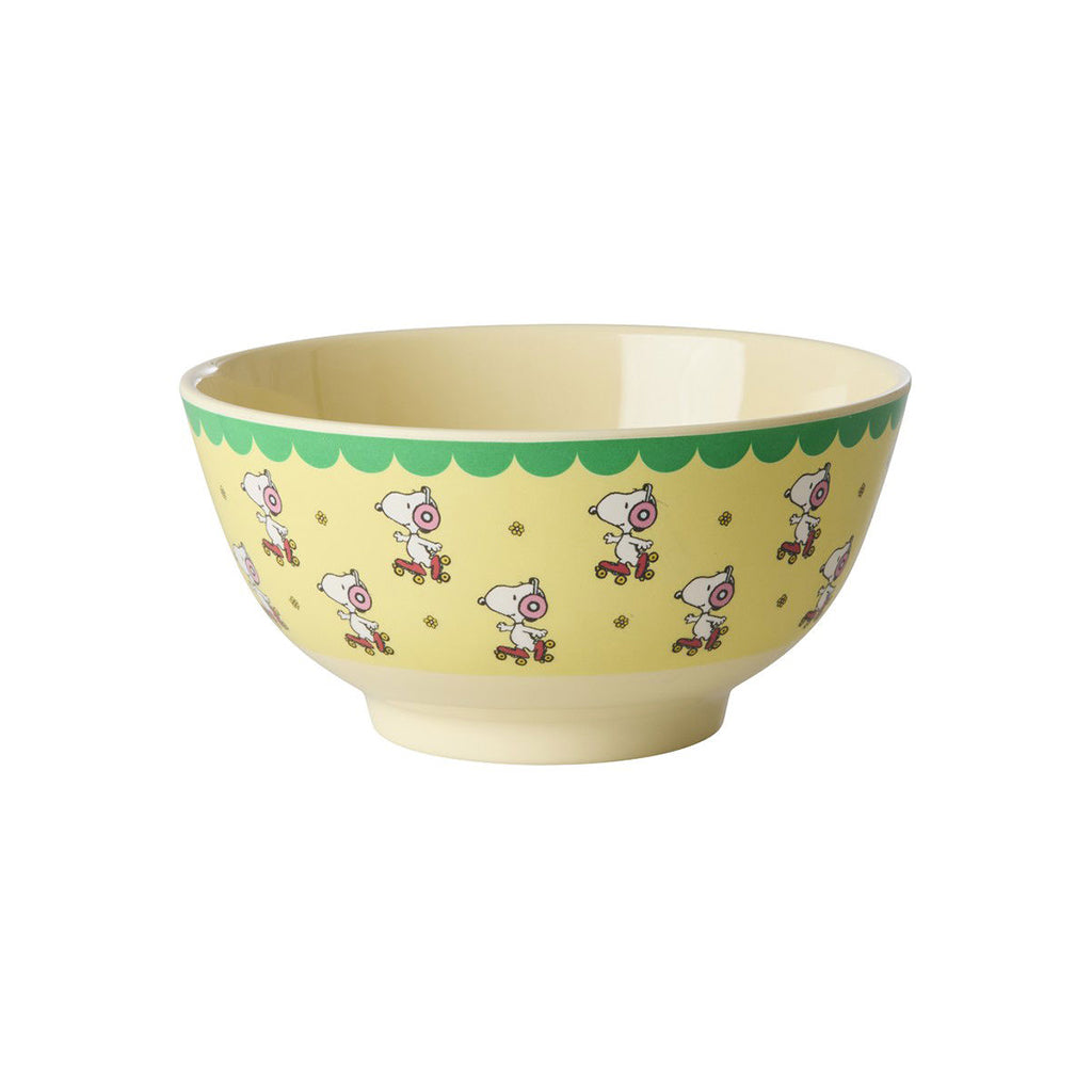 Rice Melamin skål, medium, Snoopy - Yellow