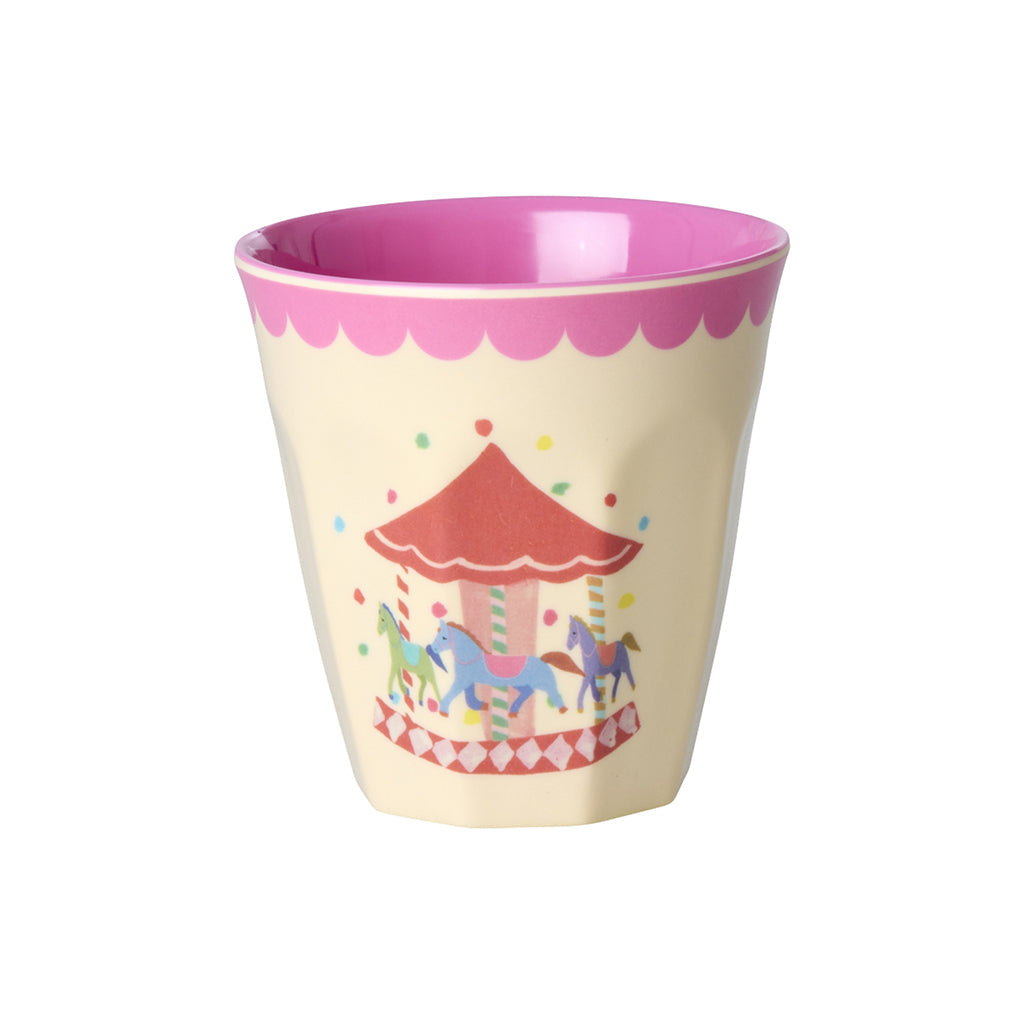 Rice melaminkopper, Fun Fair print, 6-pakning, Small - Pink