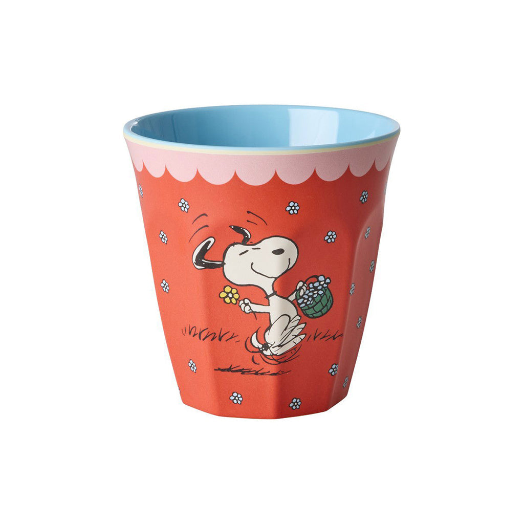 Rice melamin børnekop, Medium, Snoopy - Rød