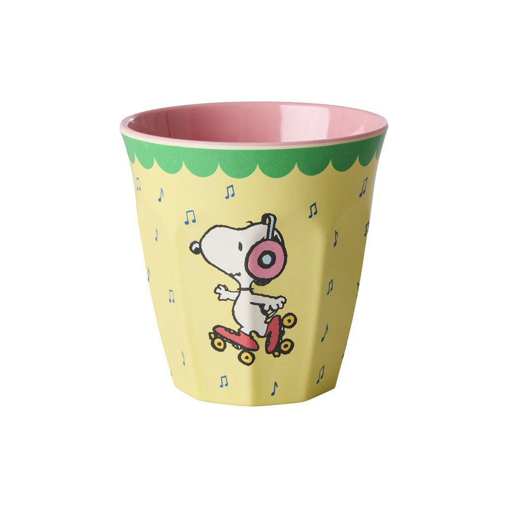 Rice melamin børnekop, Medium, Snoopy - Yellow