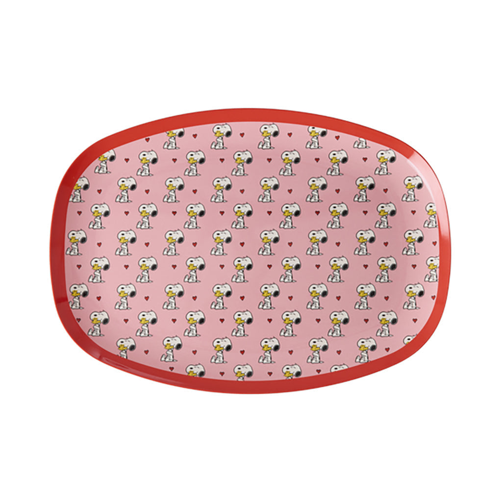 Rice Melamin rektangulær middagstallerken, Snoopy - Pink