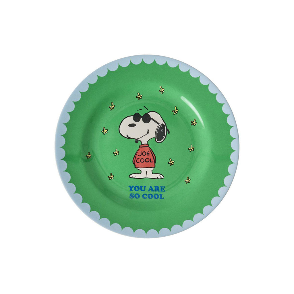 Rice melamin, sidetallerken, Snoopy - Green