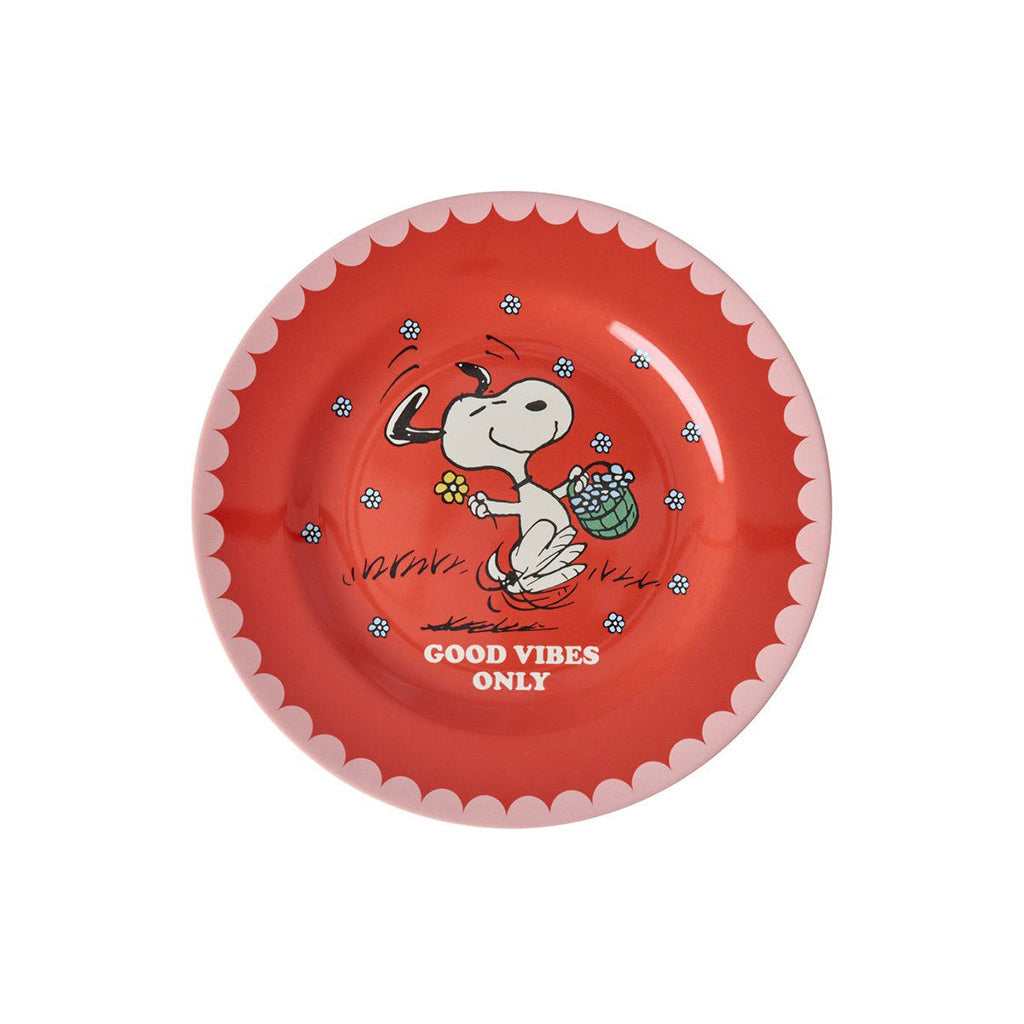 Rice melamin, sidetallerken, Snoopy - Red