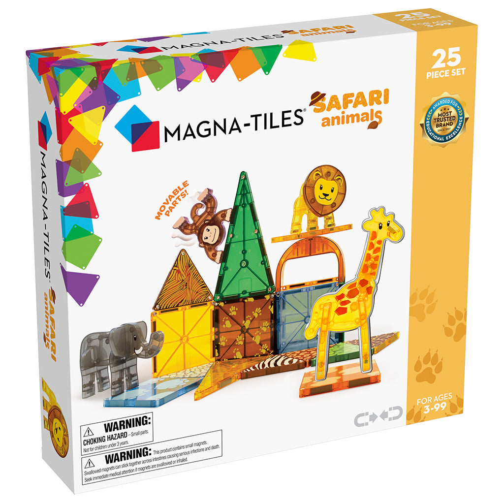 Magna-Tiles Safari Animals, magnetisk byggesæt med 25 dele i æske