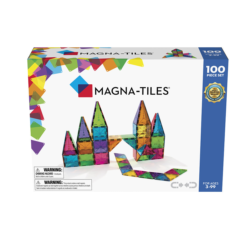 Magna-Tiles Clear Colours, Magnetisk byggesett med 100 deler