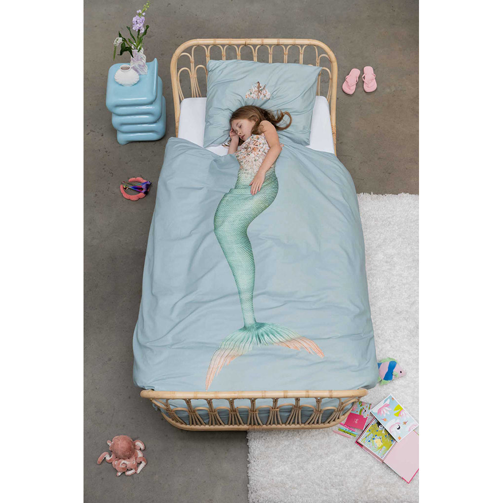 Snurk voksensengetøy, økologisk - Mermaid Aqua