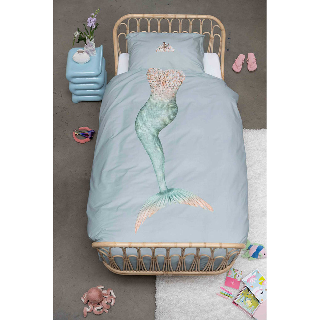 Snurk voksensengetøy, økologisk - Mermaid Aqua