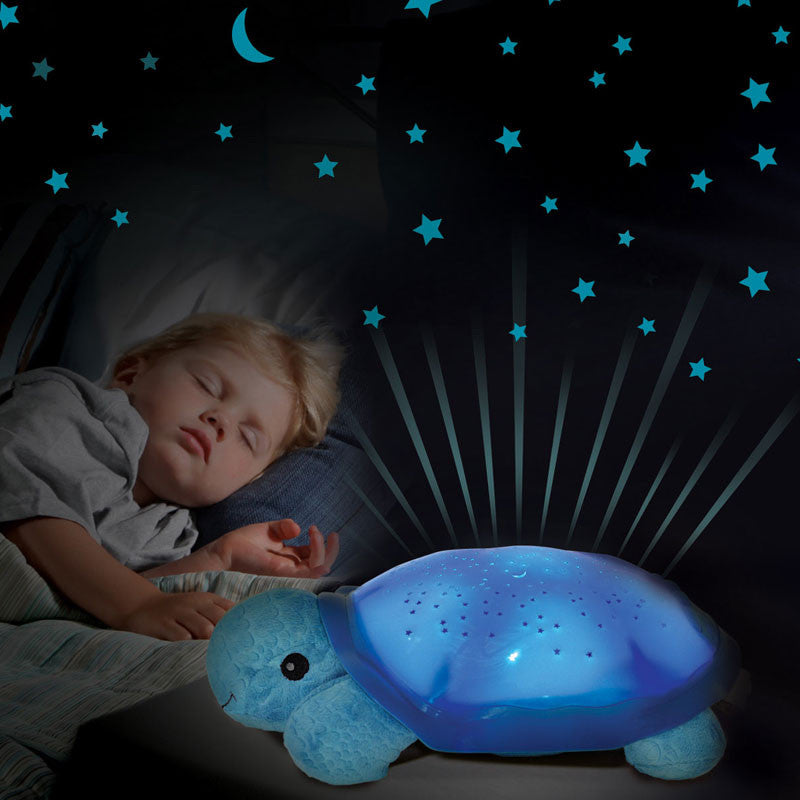 Nattlampe som danner stjernehimmel, skilpadde - blå