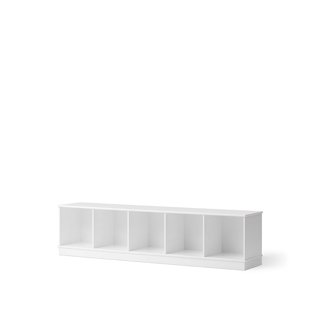 Oliver Furniture Wood reol, 5x1 rum hvid med eller uden sokkel