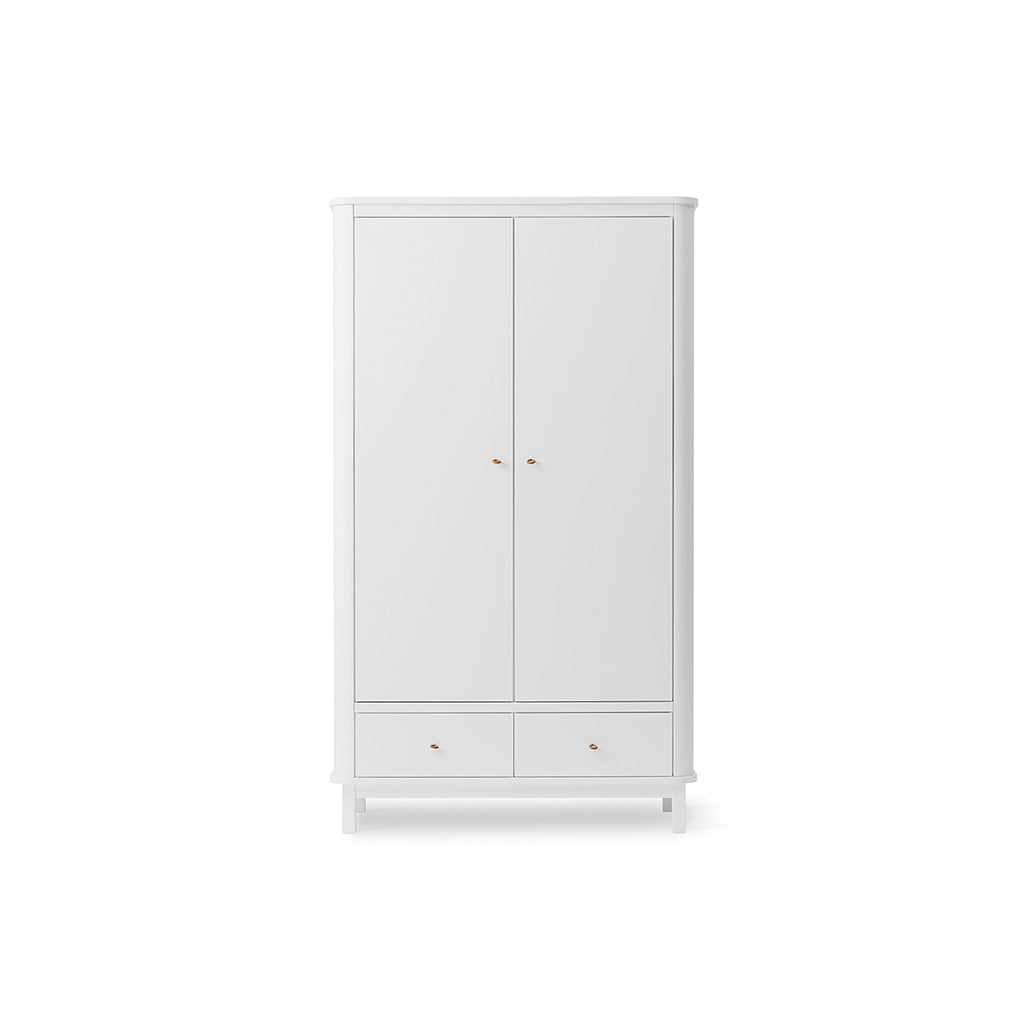 Oliver Furniture Wood klædeskab med 2 døre, hvid, højde 204 cm