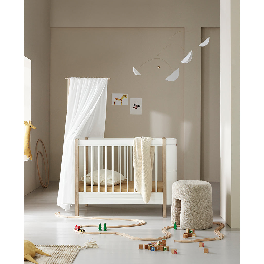 Oliver Furniture, Wood Mini+ tremmeseng inkl. junior kit - hvit/eik