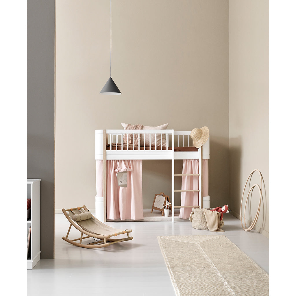 Oliver Furniture Wood forheng til Original køyeseng og halvhøy seng, Rosa (128 cm)