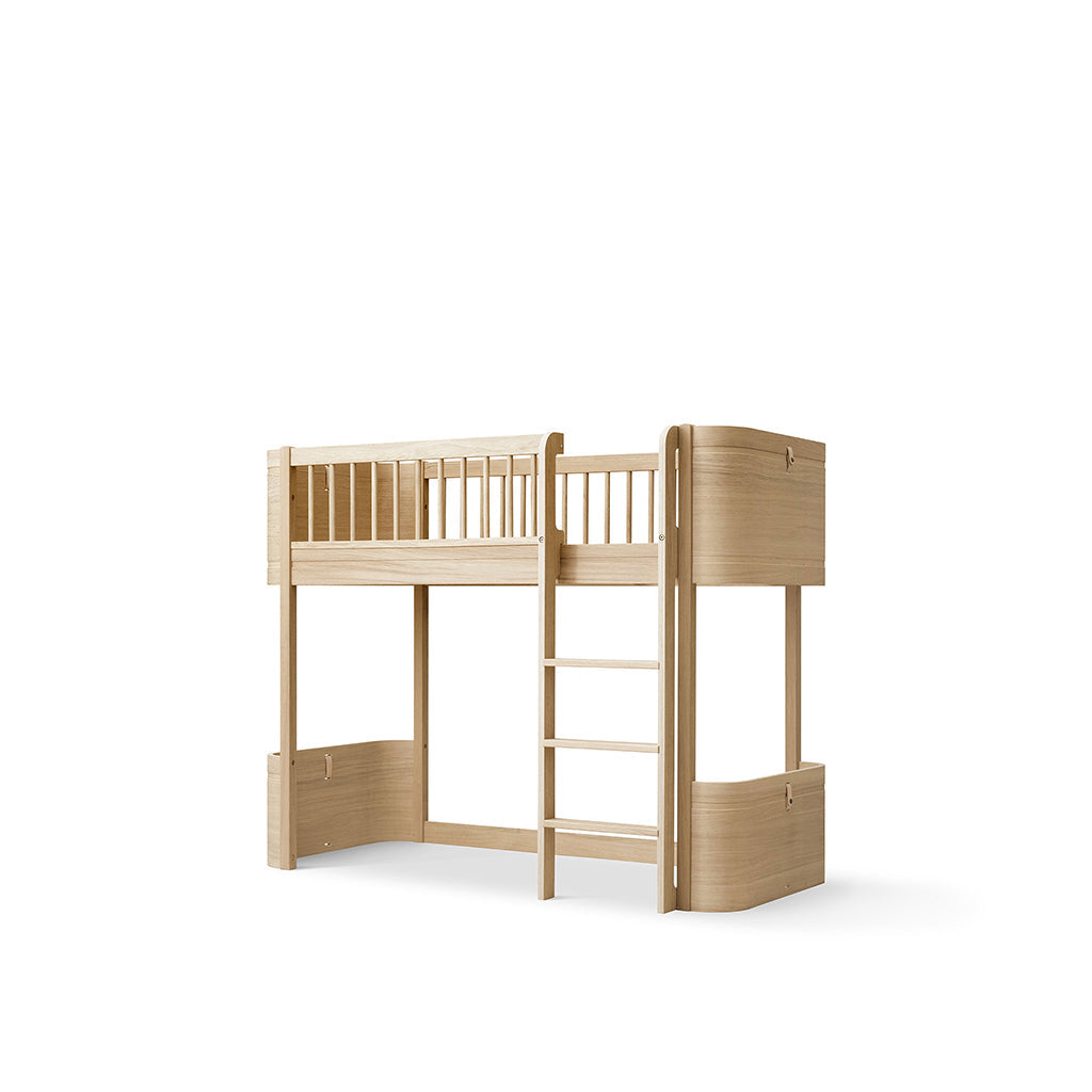 Oliver Furniture, Wood Mini+ halvhøy seng – Eik