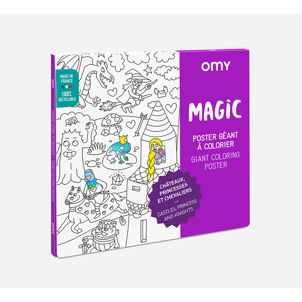 Omy stor plakat til farvelægning, 70 x 100 cm - Magic