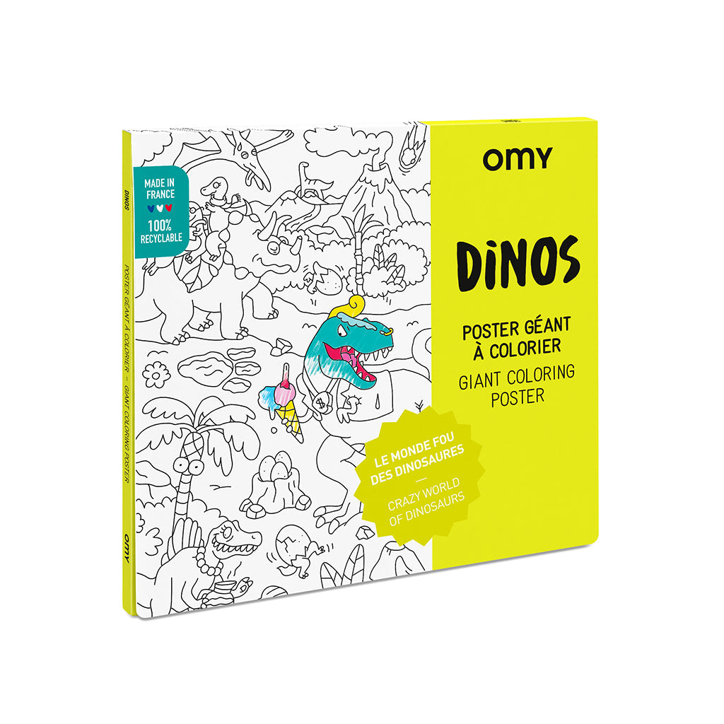 Omy stor plakat til fargelegging, 70 x 100 cm – Dinos