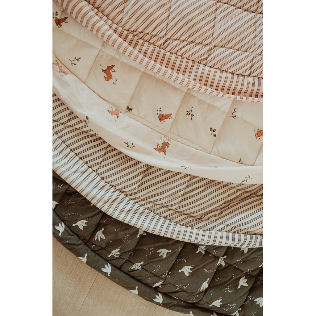 Play&Go To-i-én babytæppe, økologisk – Stripes blue