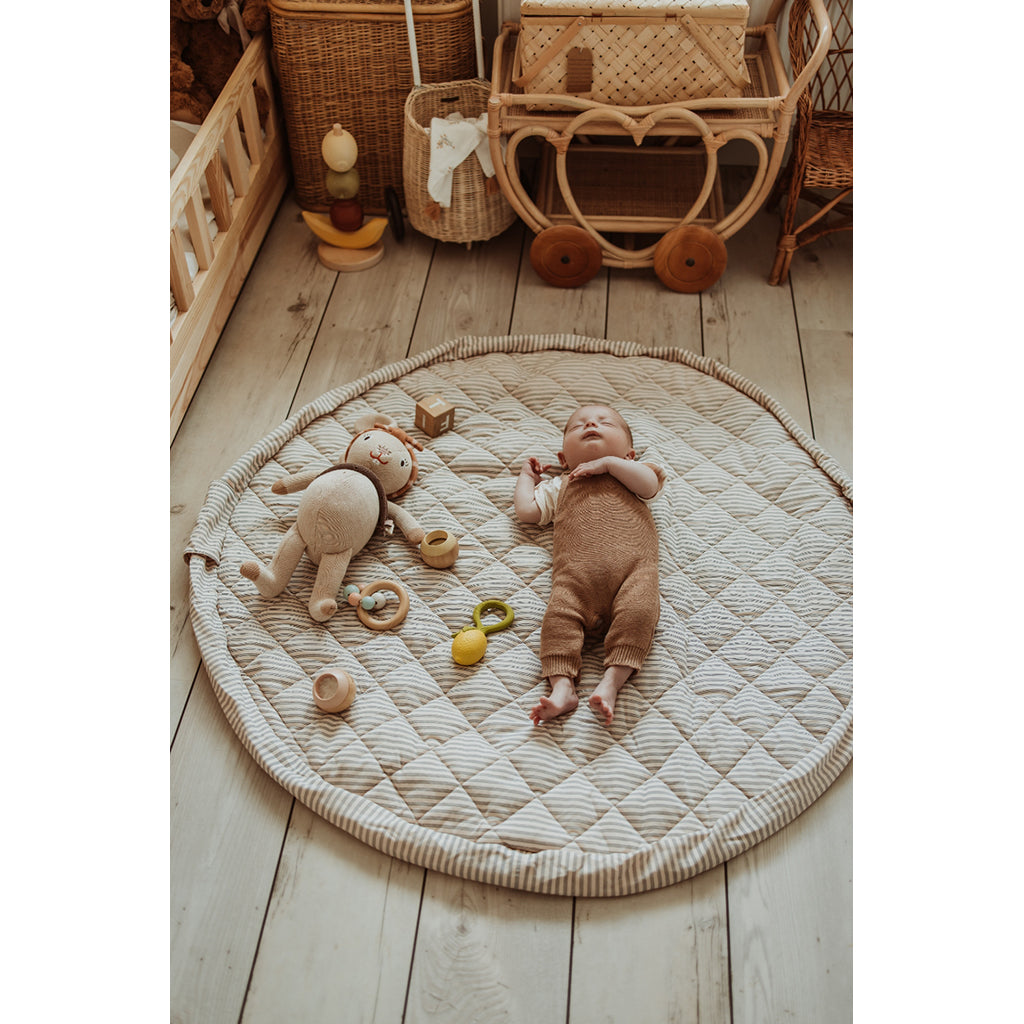 Play&Go To-i-én babytæppe, økologisk – Stripes blue