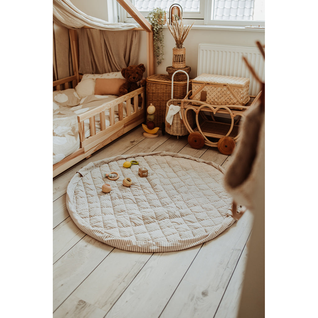 Play&Go To-i-én babytæppe, økologisk – Stripes blue