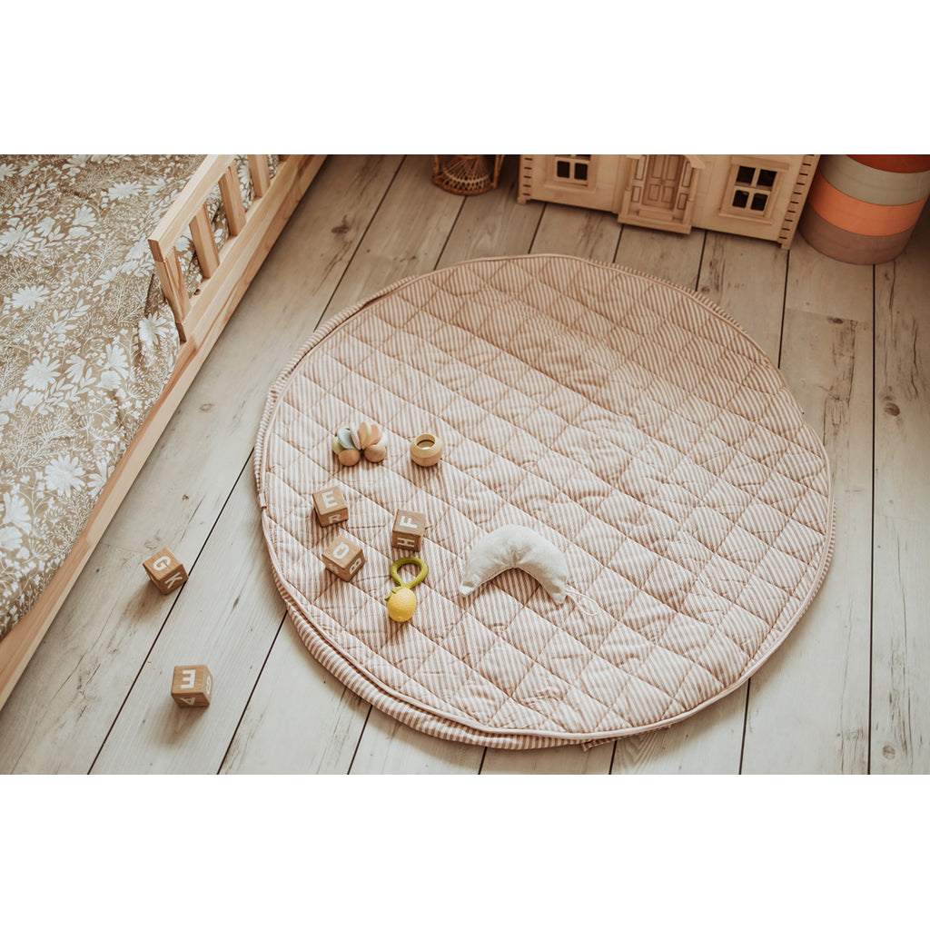 Play&Go To-i-én babytæppe, økologisk – Stripes brown